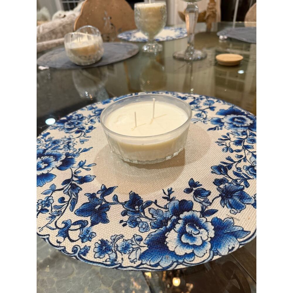 Candle in a Vintage crystal dish,  Vintage Decor